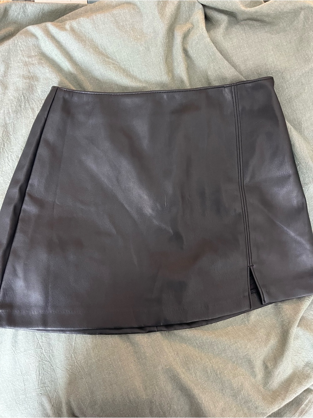 Hollister Black Faux Leather Mini Skirt